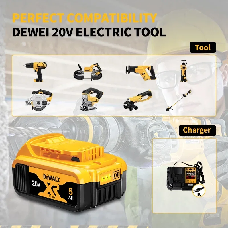 정품 Dewalt 배터리, 전동 공구 배터리, DCB200MAX, DCB606, DCB205, DCB206, DCB209, DCB182, 20V, 60V, 5000mAh