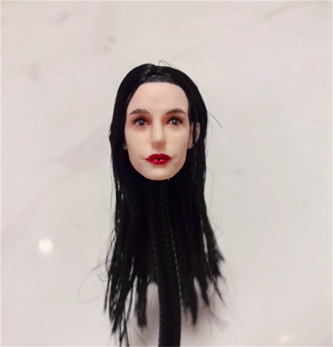 

1/6 Head Sculpture Anne Hathaway Anime Expression Anime Beauty For 12 inch figureTB Planted Hair Model Female Figure Body