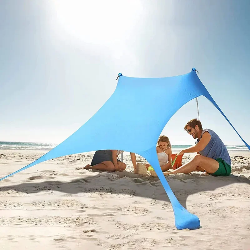 Imagem -03 - Tourist Beach Sun Shelter Outdoor Windproof Proteção uv Canopy Camping Caminhadas Pesca Piquenique Tenda Sombrinha