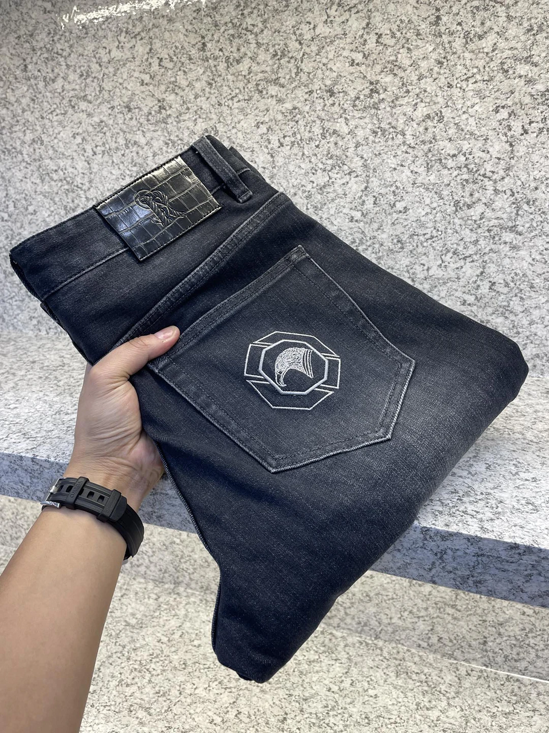 

BLLIYOSS Jeans Light luxury Classic Pants Men 2024 FW NEW Complex Back Pocket Craftsmanship Exclusive Custom Leather tag