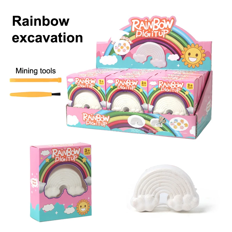 Rainbow Archaeological Digging Gem Toys Gemstone Dig Kit Handmade Excavation Treasure Fossils Toys Kid Science Educational Toy