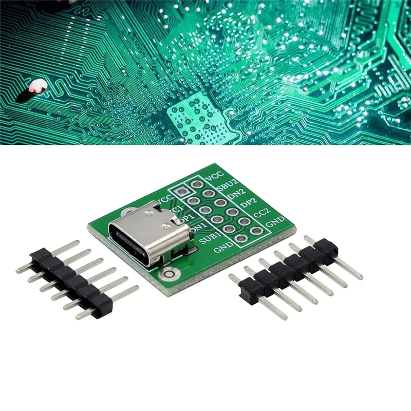 

ABSE-50 шт. USB TYPE-C к DIP разъему для печатной платы, пинборд, тестовая плата, припой, гнездовой разъем, адаптер, запасные части, аксессуары