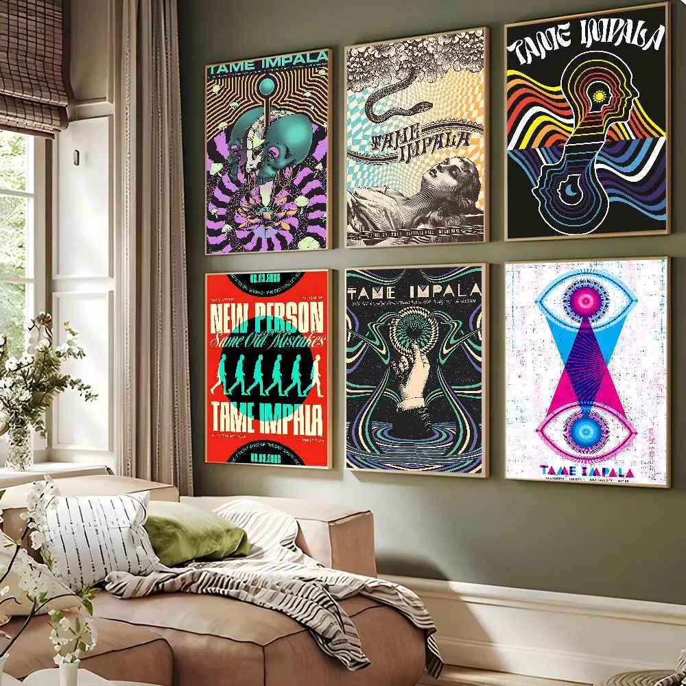 Rock Singer T-Tame Impala DIY Sticky Poster Fancy Wall Sticker For Living Room Bar Decoration Wall Decor