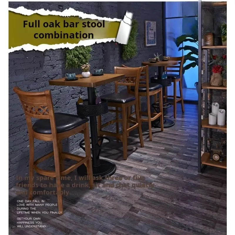 Retro Industrial Solid Wood High-Back Chair – Promotional for Bar & Restaurant Furniture