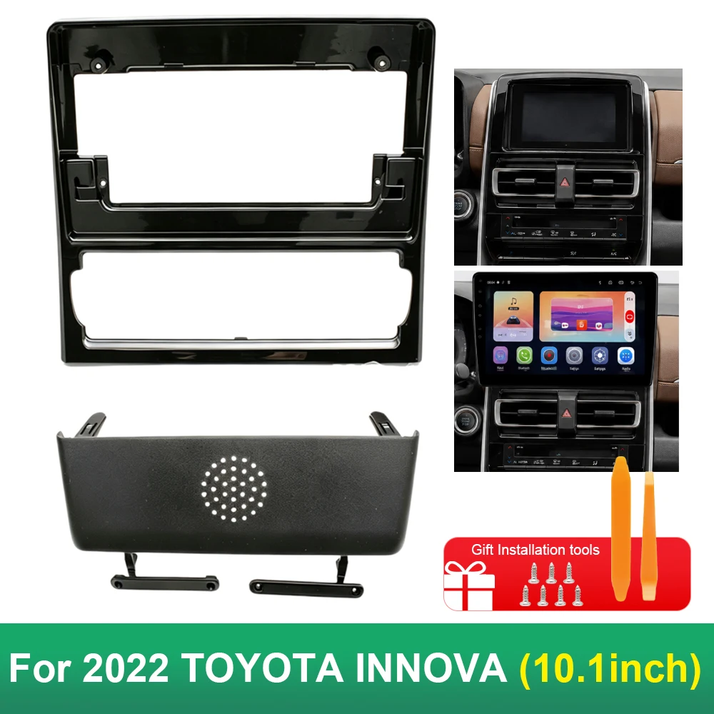 10.1 Inch Car Radio Fascia Frame For Toyota Innova 2022 Android Stereo Dashboard Panel Trim Installation Kit