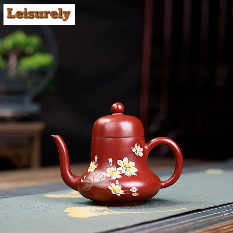 150ml Exquisite Yixing Purple Clay Teapots Handmade High Pavilion Pot Raw Ore Dahongpao Mud Kettle With Filter Zisha Teaset Gift