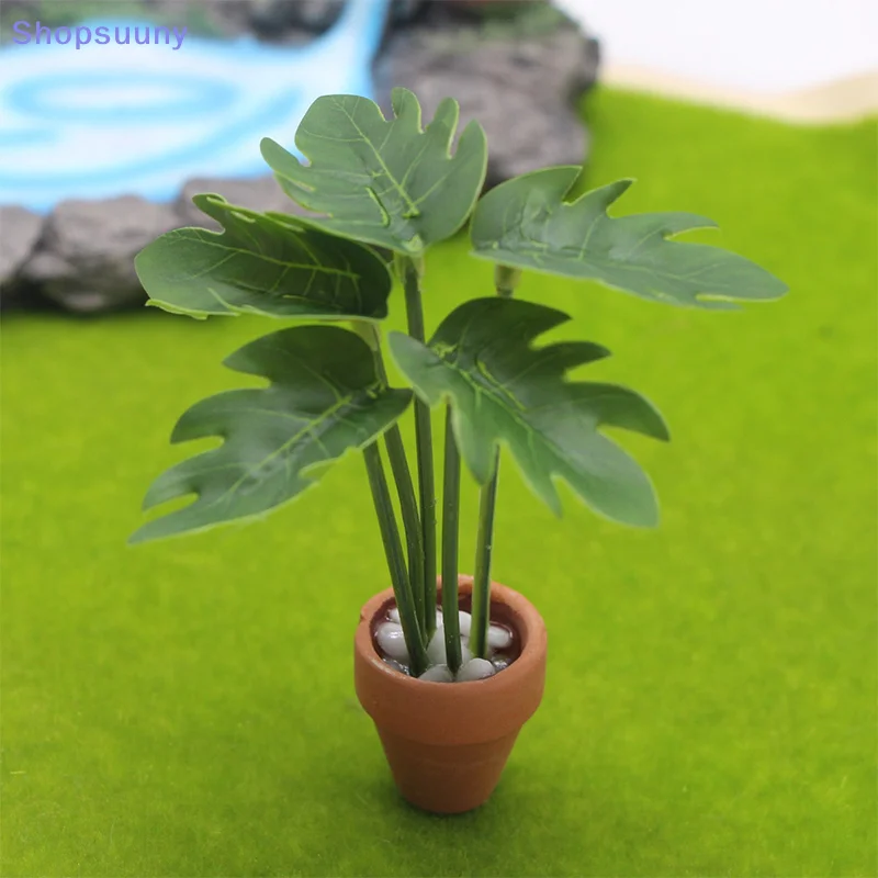 [SU]Green Plant Potted Model Desktop Decoration Living Room Decoration Simulation Micro Landscape Garden Scene Ornament[SU]