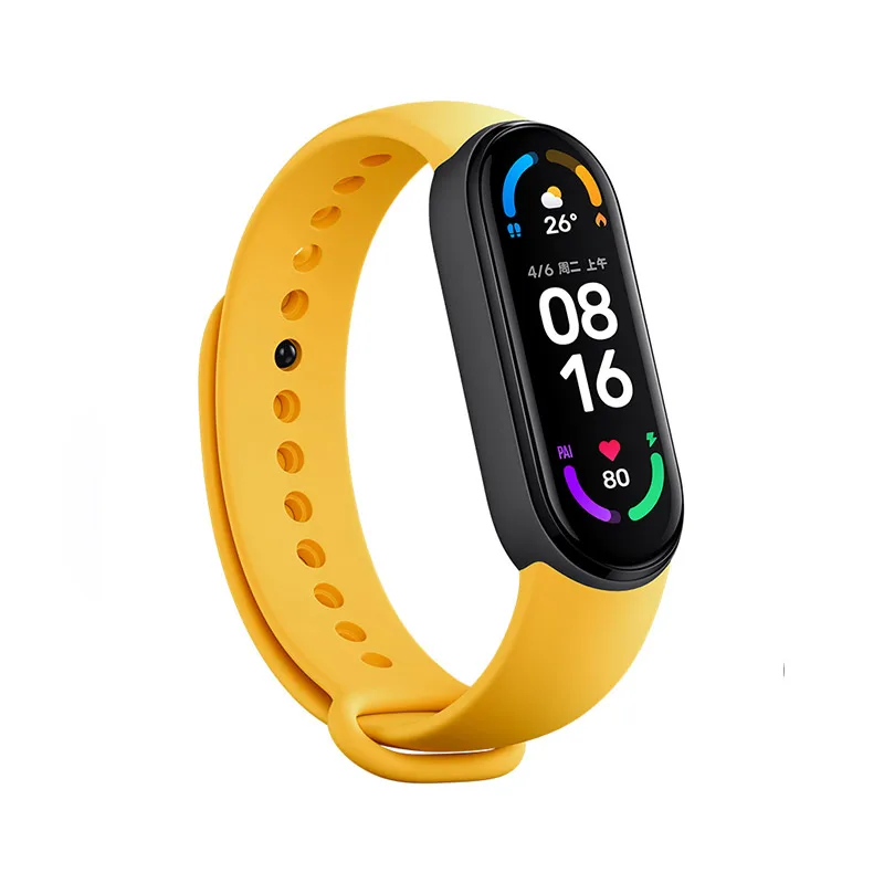 غير الأصلي Xiaomi Mi Band 6 سيليكون حزام المعصم الأشرطة ل Mi Band 6 استبدال معصمه سوار مع 2 قطعة فيلم الشاشة