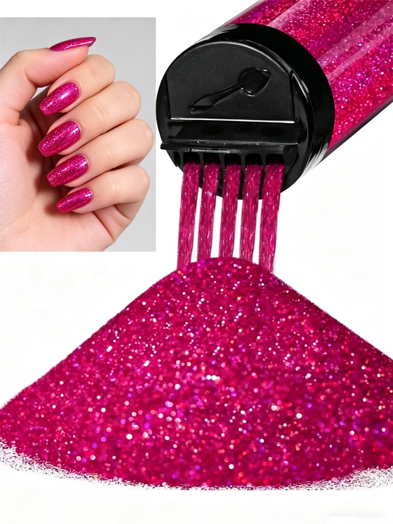 120ML Nagelglitzerpulver, Holographischer Ultrafeiner Glitzer, 1/128" Harzglitzerpulver, Metallisch Schillernder Glitzer für Bastelarbeiten