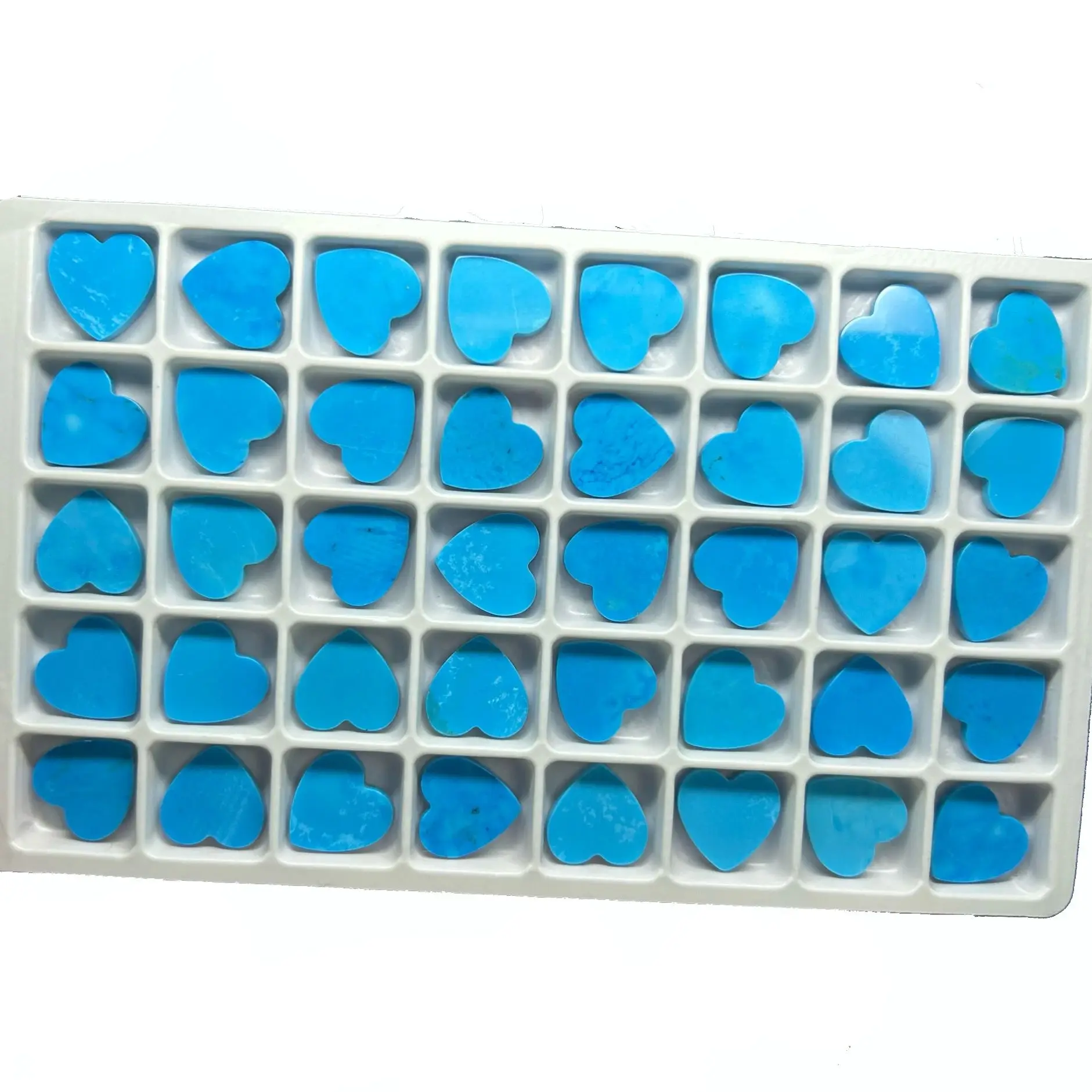 

Heart Cut 10x2mm 12x2mm Blue Natural Turquoise Double Flat Gemstones