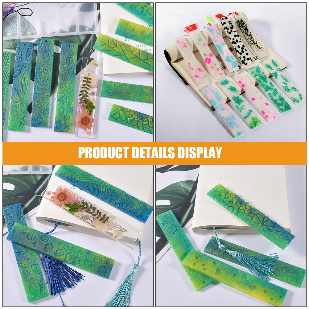 

2pcs Silicone Mold for Epoxy Resin Bookmark Jewelry Accessories Reusable Resin Molds Smooth Surface Easy Clean