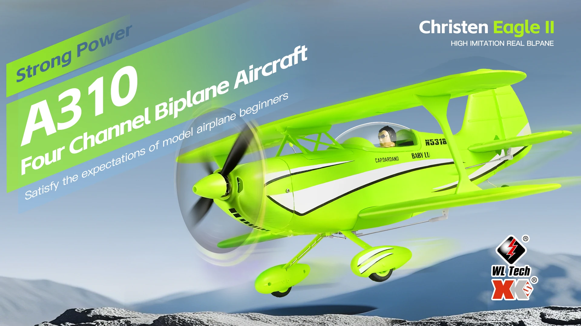 2026 WLtoys Remote-Controlled Aircraft A310 Brushless Motor 3D/6G With Gyroscope Dual Wings Four Channel Airplane Boy Toy Gift