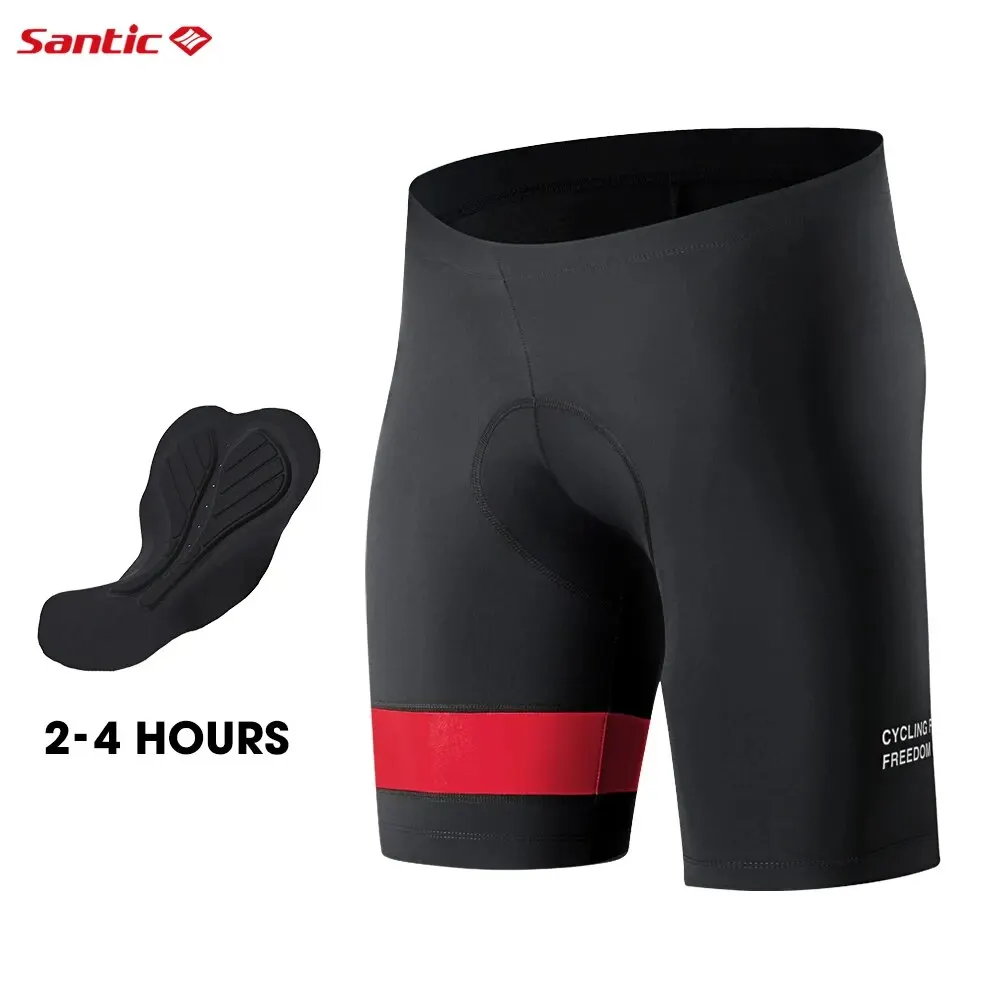 Santic Men Cycling Shorts Summer Cycle Shorts Coolmax 4D Pad Shockproof MTB Tight-fitting Reflective