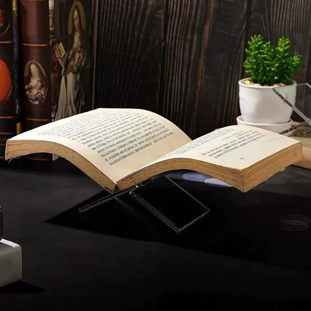 

Thickened Acrylic Recipe Holder Kitchen Desktop Stable Book Stand Display Rack for Cooking Books Sheet Music Photo for Office