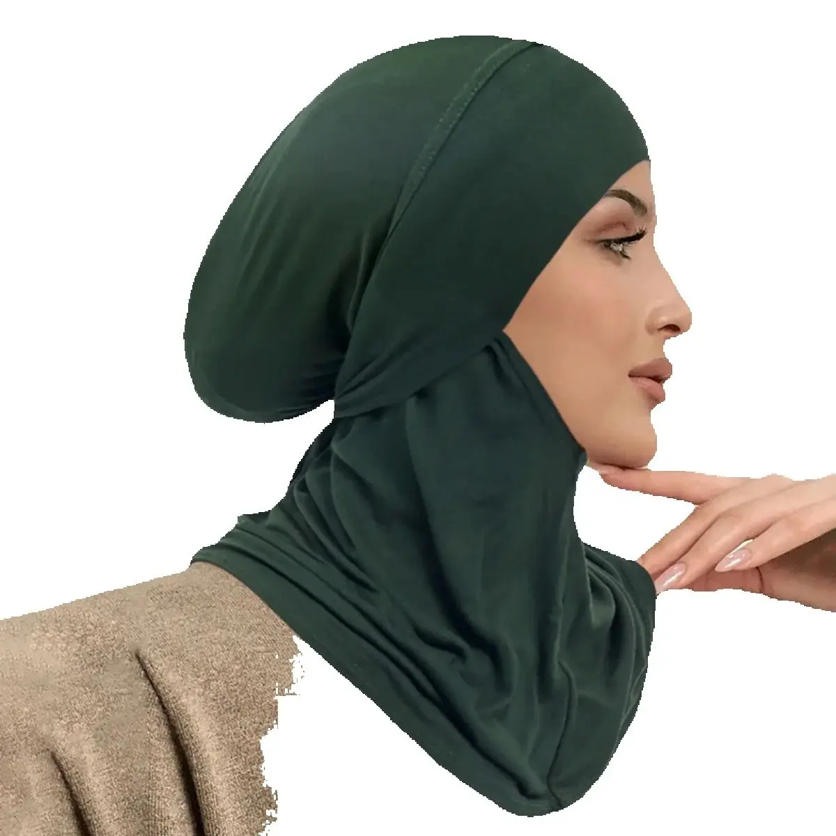 

Modal Jersey Instant Hijab Cap Full Cover Tie Back Undercap Solid Color Muslim Woman Hijab Turban Inner Scarf Bonnet Underscarf