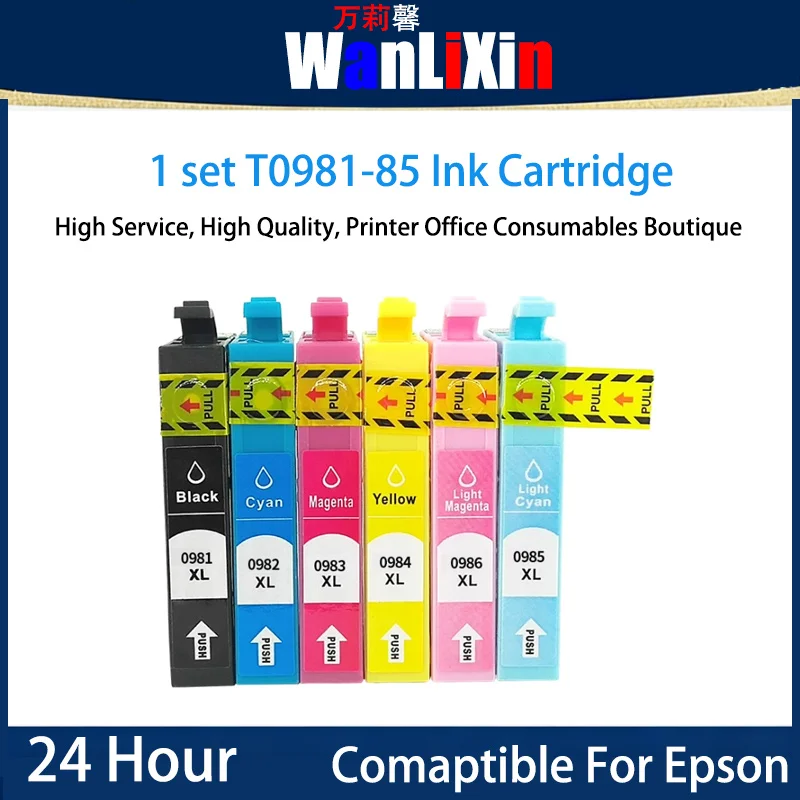 

1 SET T0981-86 ink Cartridge Compatible For Epson Artisan 600 700 800 710 810 725 835 837 730