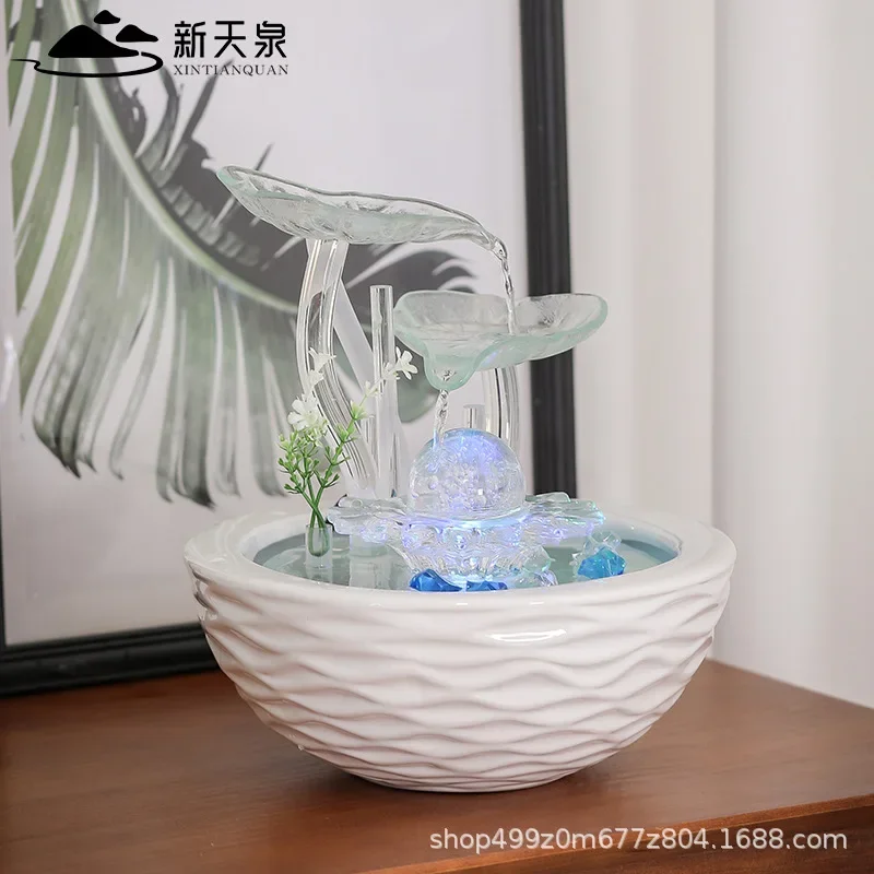7.15-c13  Flowing Water Generates Wealth Feng Shui Wheel Ornament Lucky Beauty Home Furnishing Living Room Decoration Office