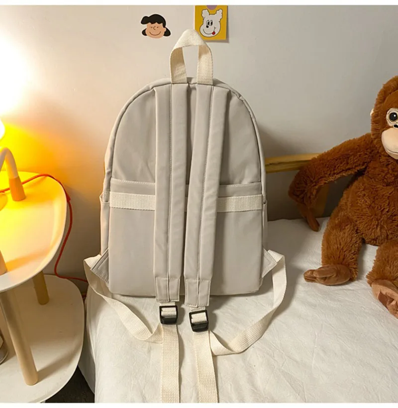 Custom Backpack Personalized Name Women Cartoon Student Schoolbag Large Capacity Travel Bag  Solid Color Fashion Backpack