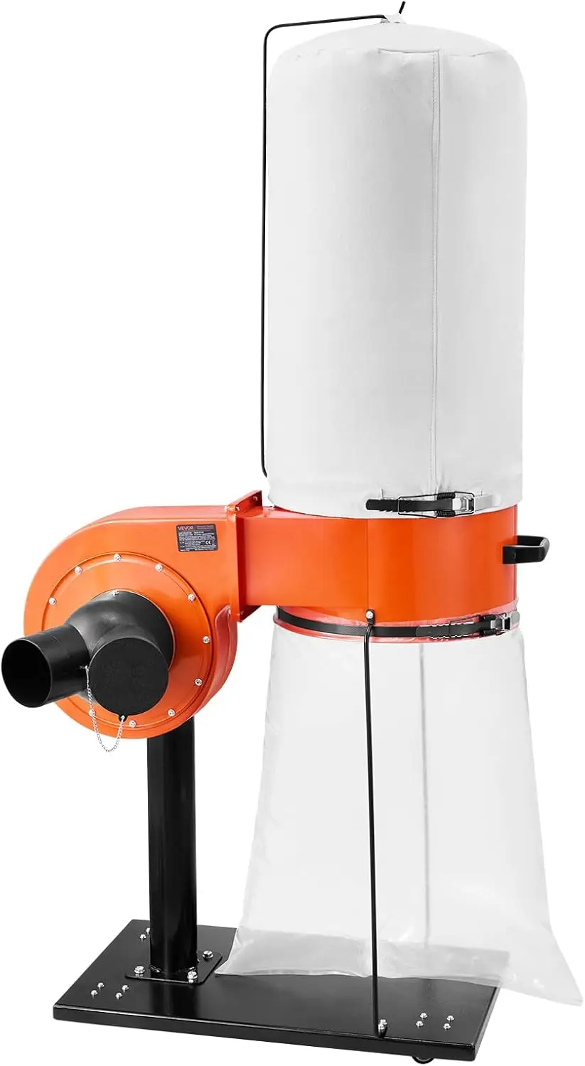 Dust Collector, 800 CFM 2.5 Micron Vortex Cone Dust Collectors, 1HP Sawdust Collection System with 16-Gallon Large Capacity Dust
