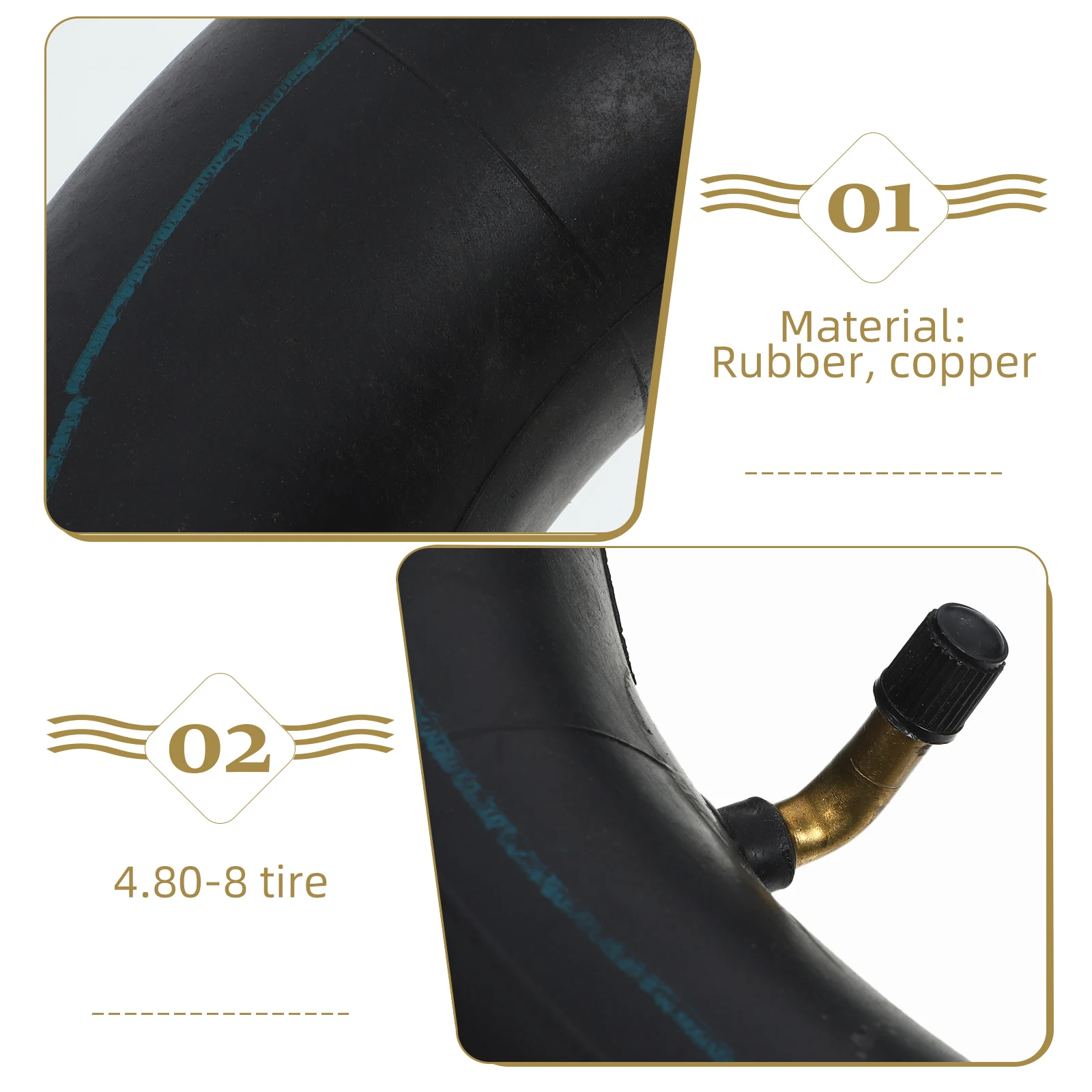 

Wheelbarrow Inner 4.80/4.00-8 Rubber Tire Replacement Sturdy Durable Easy Install Excellent Traction Wheelbarrow