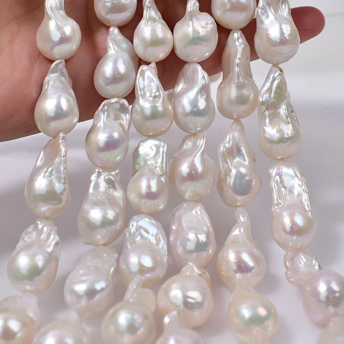 Natural Freshwater Pearl Beads Baroque Big Fish Tailed Loose Charm for DIY Jewelry Making - Women Men Necklace Accessories
