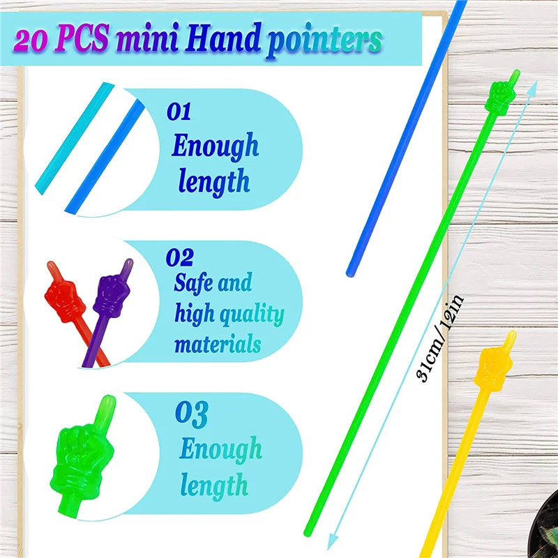 10 PCS Mini Hand Pointers Teachers Pointer Classroom and Presentation Finger Pointer Resin Finger Pointers Stick