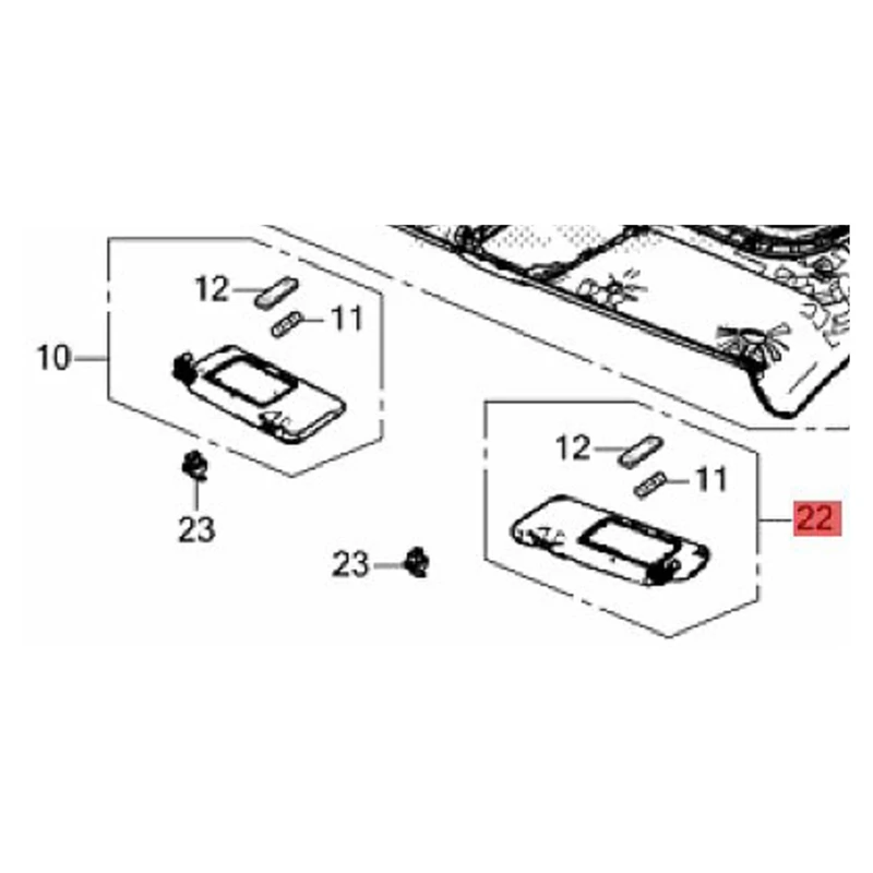 Front Left Sun Visor Make-Up Mirror 83280-TLY-H11ZC For Honda CRV CR-V 2017-2021 Car Sunshade Cover 83230TLYH11ZC