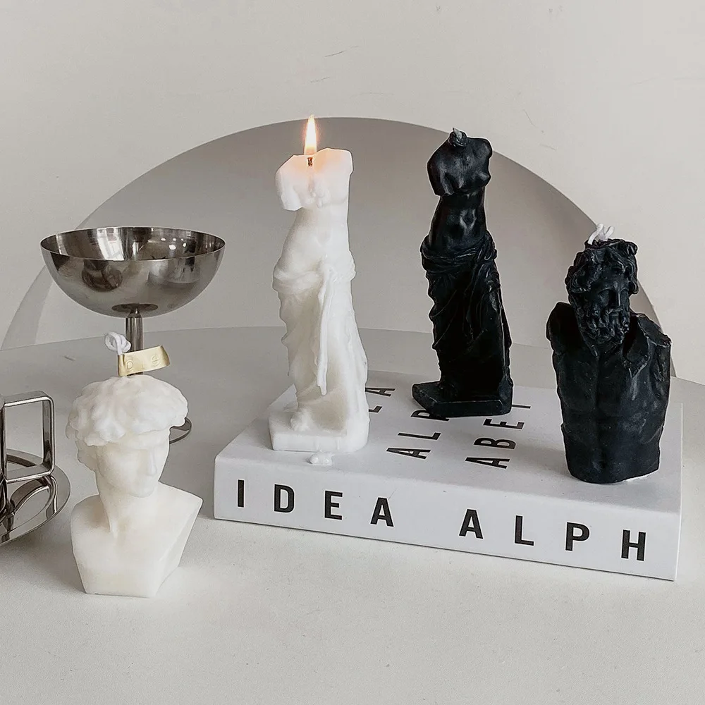 Abstract Venus David Laocoon statue scented candles creative mordern home decor ornaments aroma candles for interior photo props