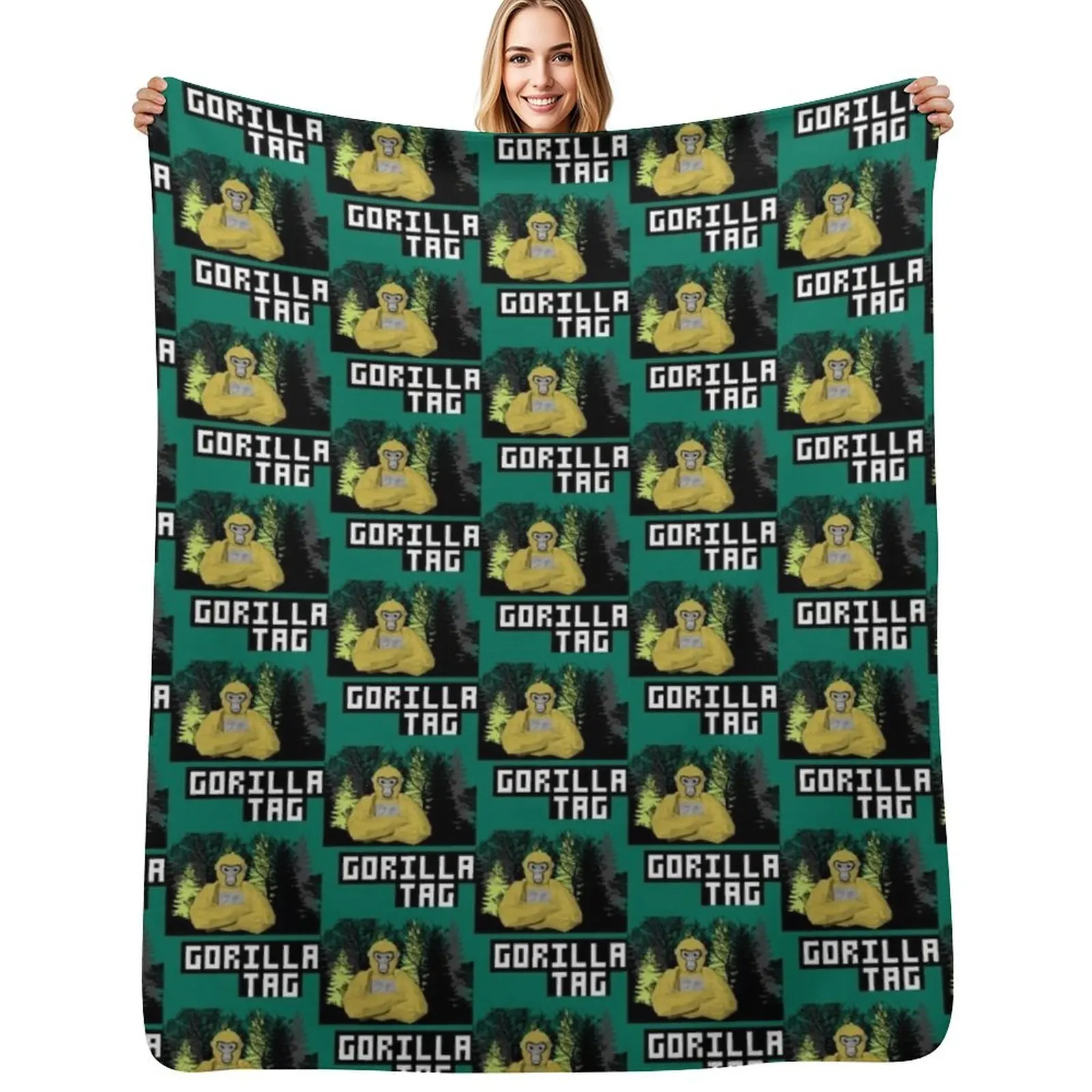 

gorilla tag pfp maker Gorilla Tag junggle gorilla Throw Blanket Designers Picnic warm winter Luxury Thicken Blankets