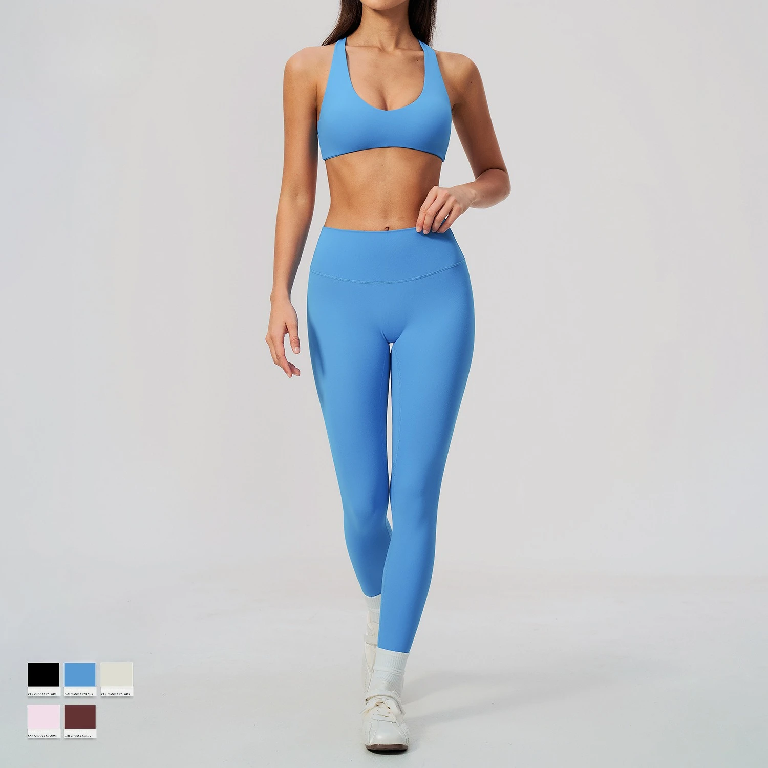 Yoga Sets Women Gym Clothes Workout Pilates Fitness Suit Bra & Leggings High Waist Naked Feel Running Sport Outfit Sportswear