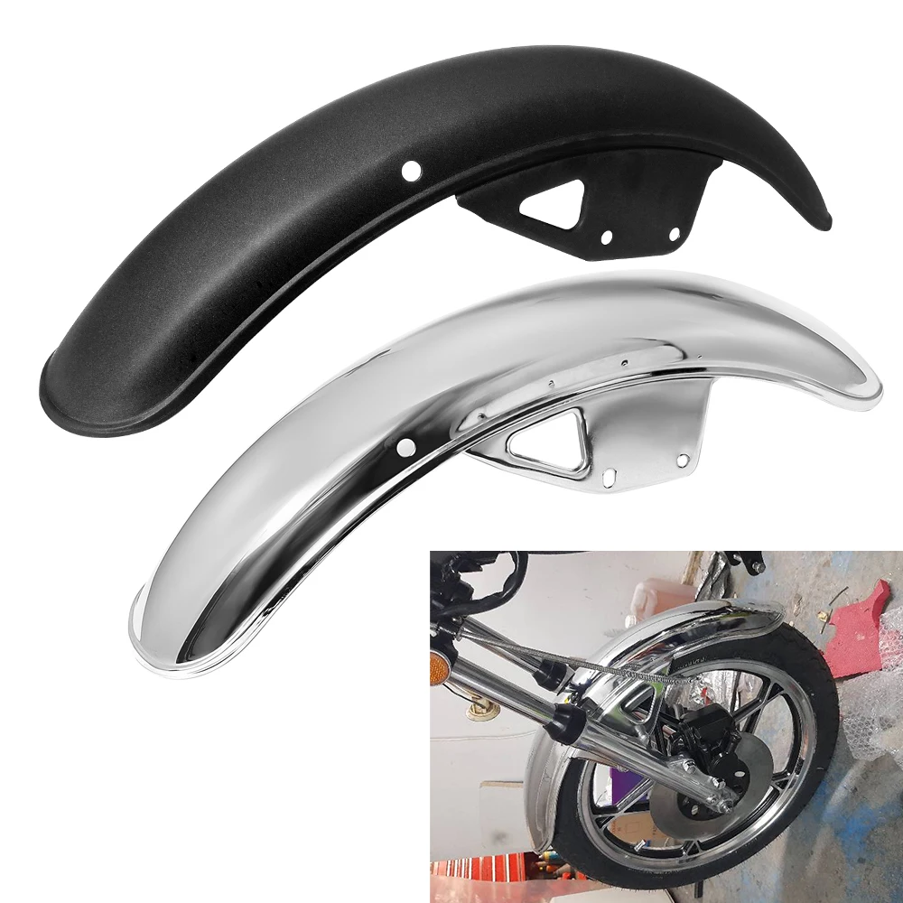 Schwarz/Chrom Motorrad Kotflügel Vorne Schmutzfänger Motorrad Kotflügel Schlamm Schutz Kotflügel Schutz Abdeckung für Suzuki GN125