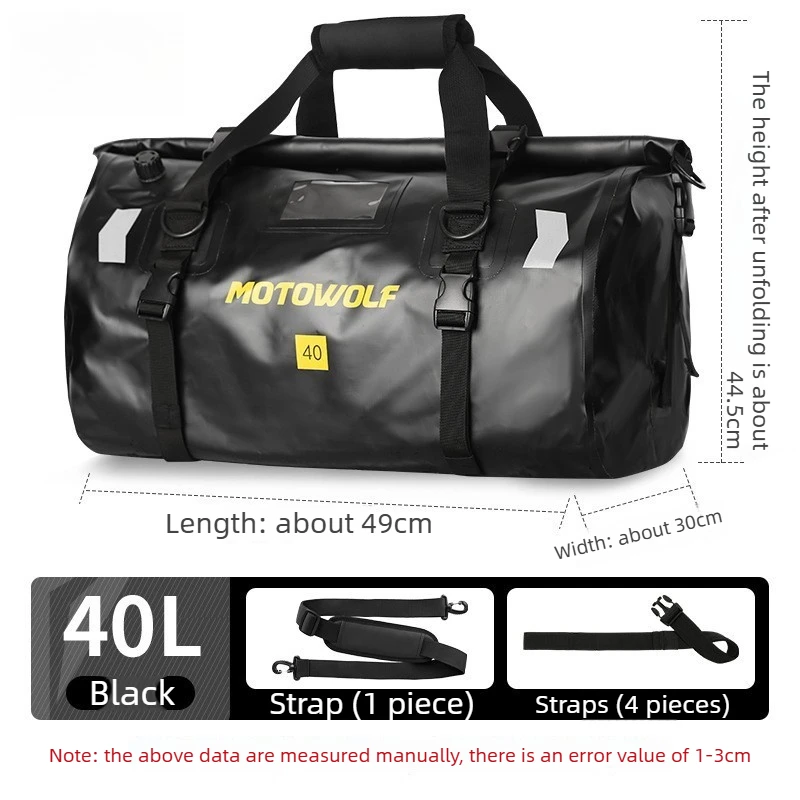 Motorcycle Waterproof Tail Bag Travel Outdoor Dry Luggage Roll Pack Bag 40/66 Motorbike Luggage Backpack Motorcycle Saddle Bag