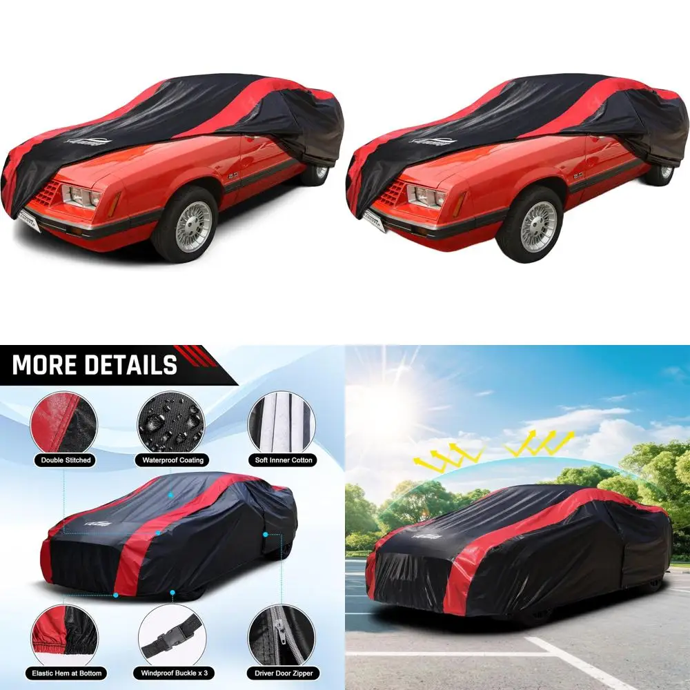 

Tailored Waterproof Car Cover for 1974-1993 Ford Mustang Coupe with Cotton Lining for All-Weather Protection