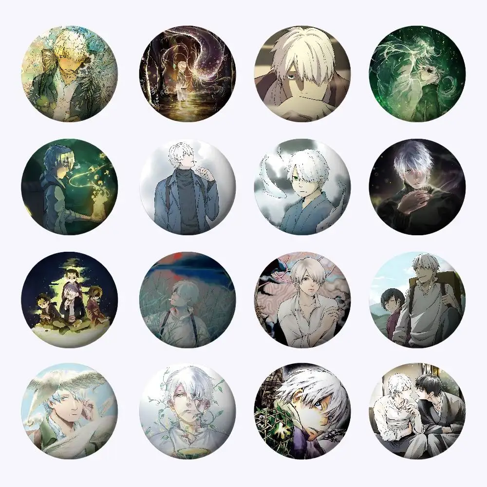 Mushishi Abzeichen Abzeichen Cartoon Runde Broschen auf Rucksack Jacke Acryl Knopf Pins Sammlung Geschenke