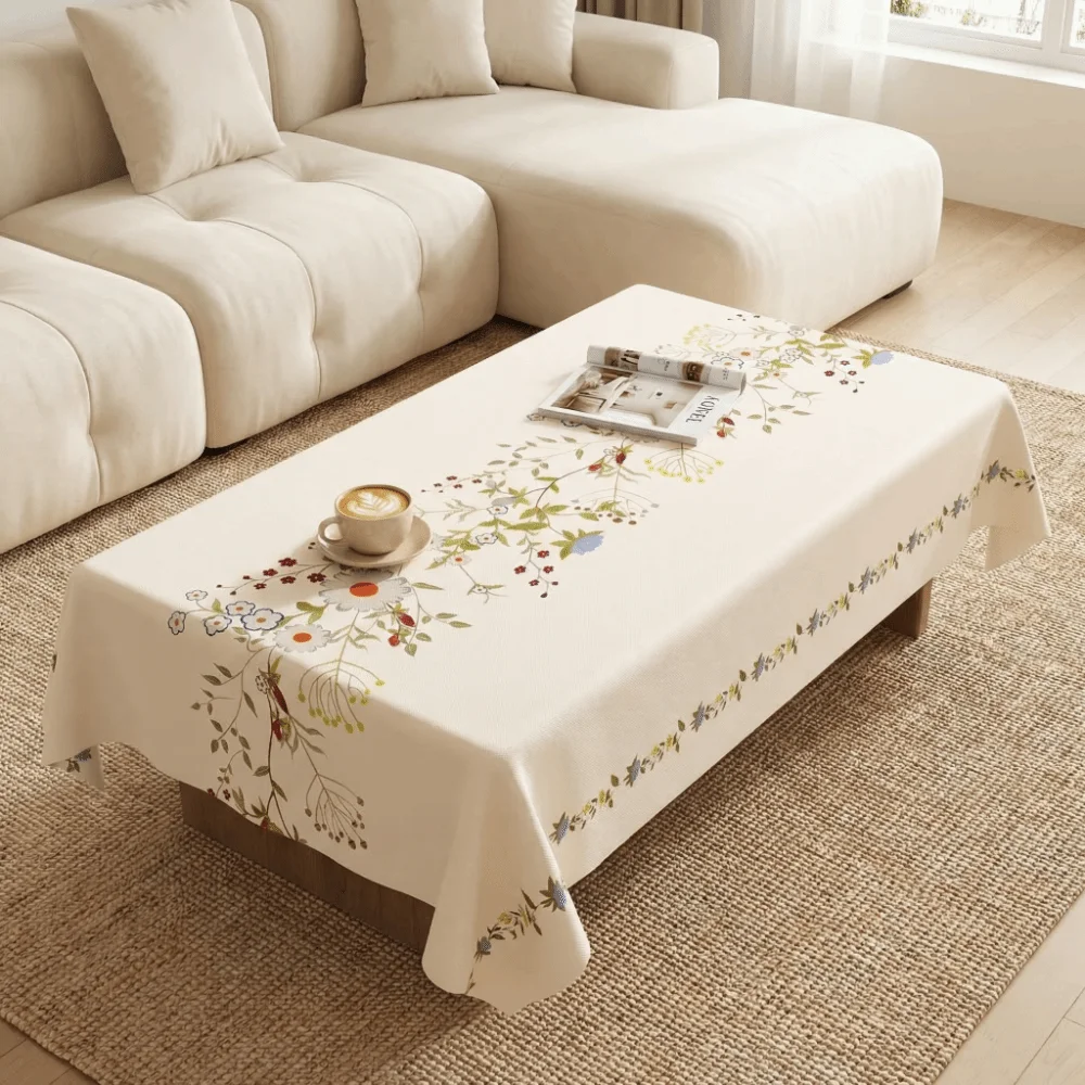 Beautiful PVC Tablecloths Waterproof Oil-proof Table Cloth Elegant Spill Proof Table Cover Desktop Decor