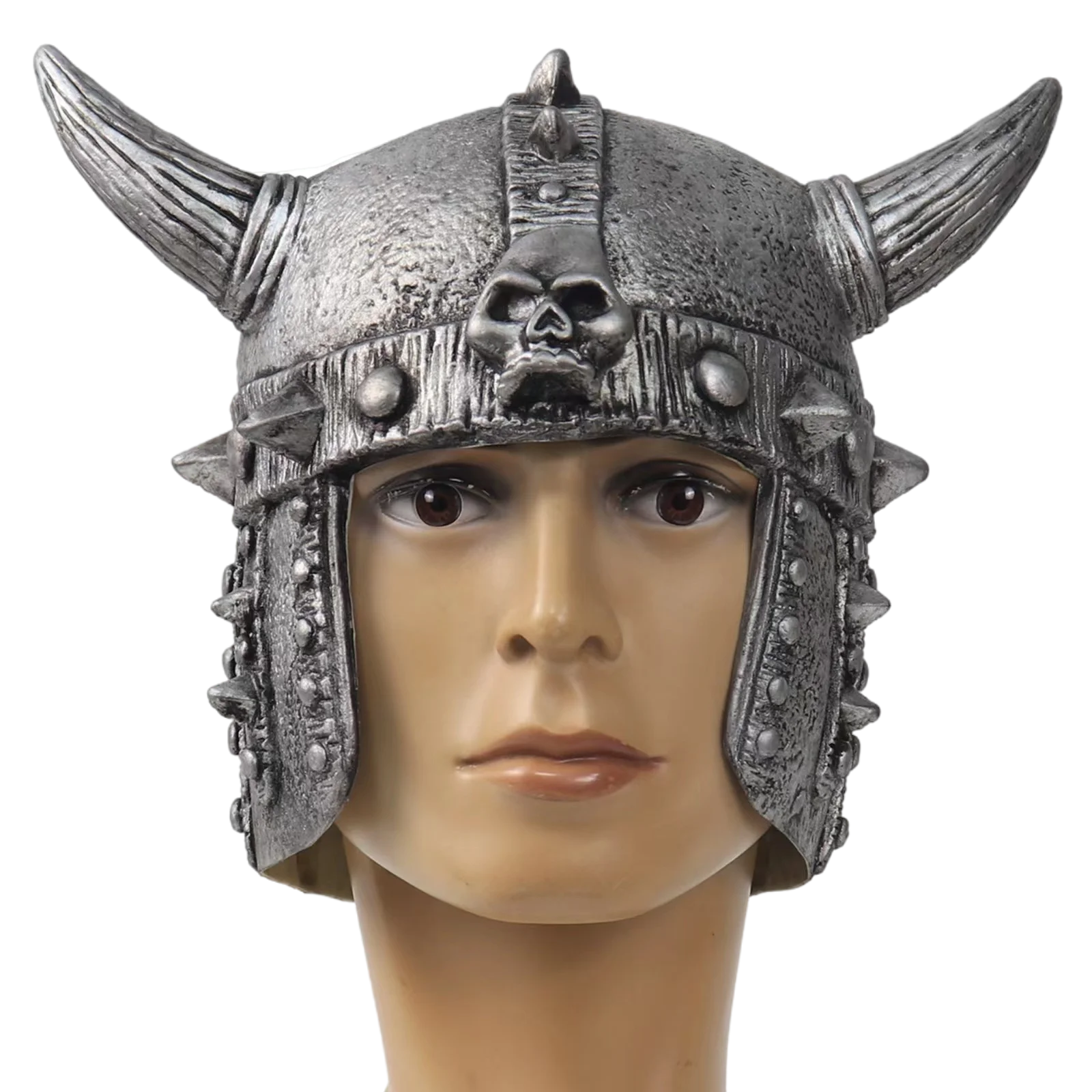 Halloween Medieval Viking knight Helmet with Horns Latex warrior Mask costume Cosplay Party masquerade props Adult