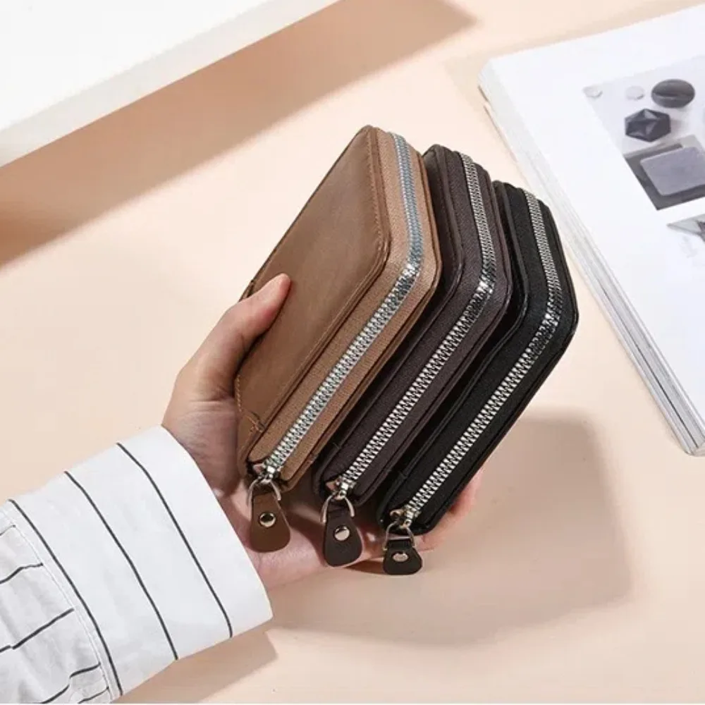 المحمولة بو الجلود الرجال المحفظة سستة مع عملة جيب حامل بطاقة محافظ متعددة الوظائف محفظة نسائية للعملات المعدنية الرجال