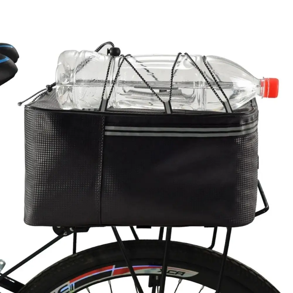 

12/15L Bike Trunk Bag Waterproof PU Bicycle Rear Seat Box Reflective Stripes with Rain Cover Cycling Saddle Pack Biking