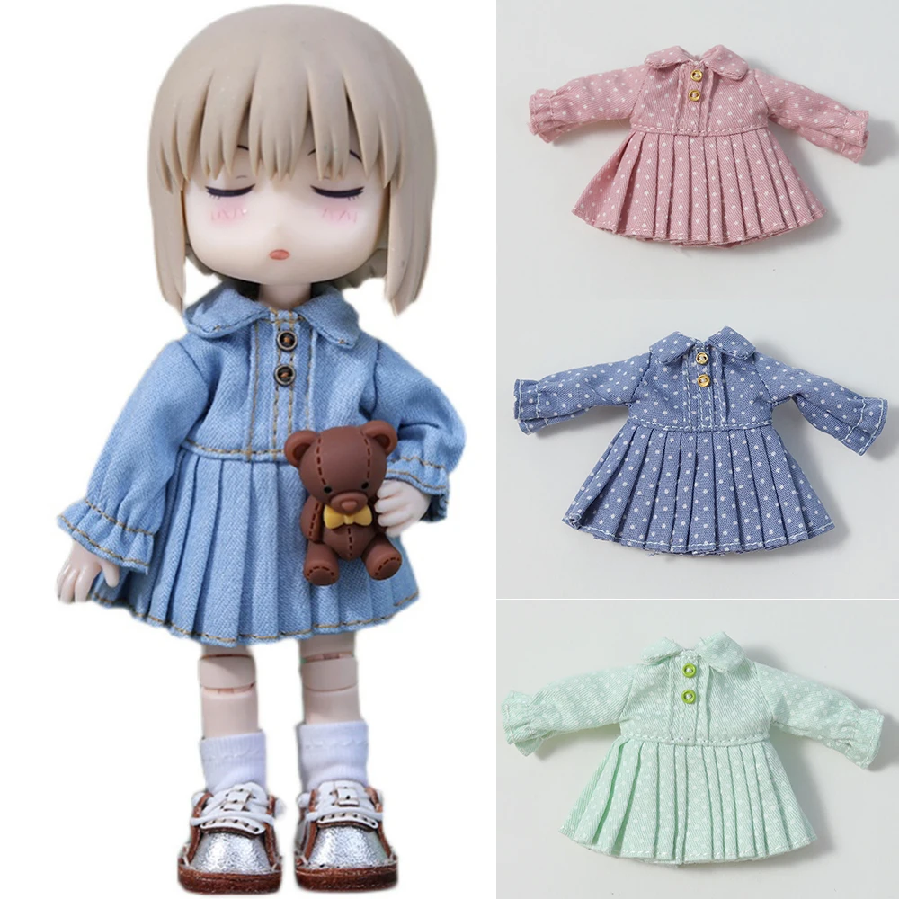 Ob11 Doll Clothes Pleated Skirt Half Skirt 1 / 12bjd Doll Clothes Doll Clothes Ob11 Dolls Dress Pleated Lattice Skirt Toys