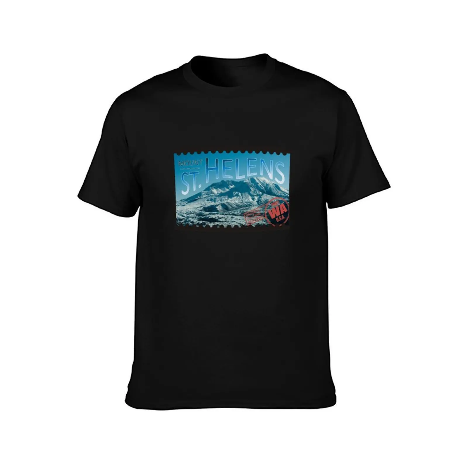 St Helens Stamp T-Shirt, Summer Casual Cotton Tee, Oversized Streetwear Tops, Vintage Graphic Print, Loose Fit Short Sleeve