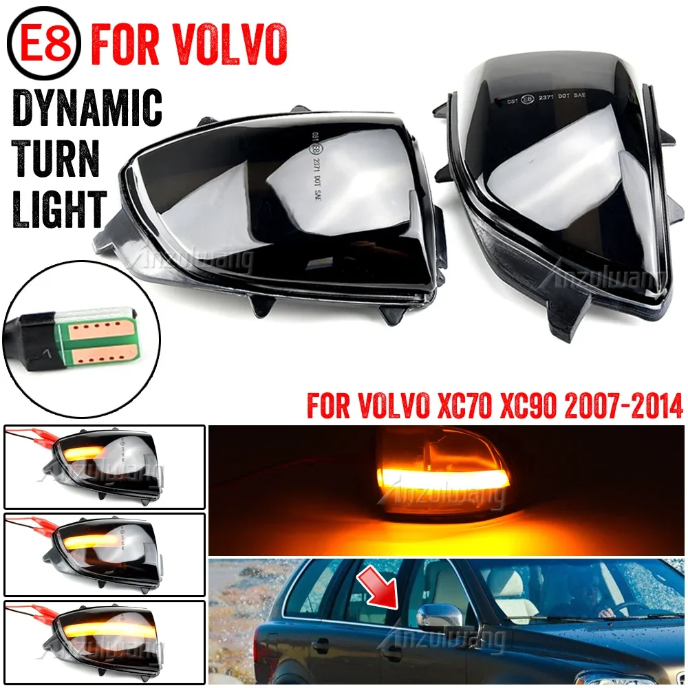 

For Volvo XC70 2008-2012 XC90 2007-2014 Dynamic Turn Signal Light LED Rearview Side Mirror Light Sequential Blinker Indicator