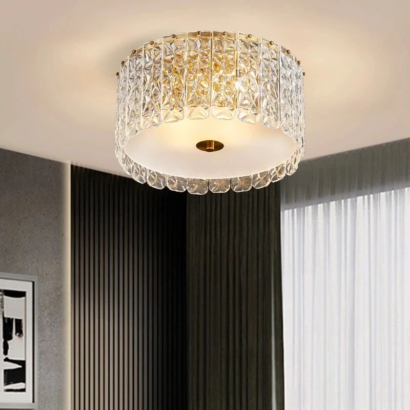 

Postmodern Light Luxury Glass Lamp Simple Dining Ceiling Lamp Warm Romantic Creative Designer Bedroom Aisle Lamp