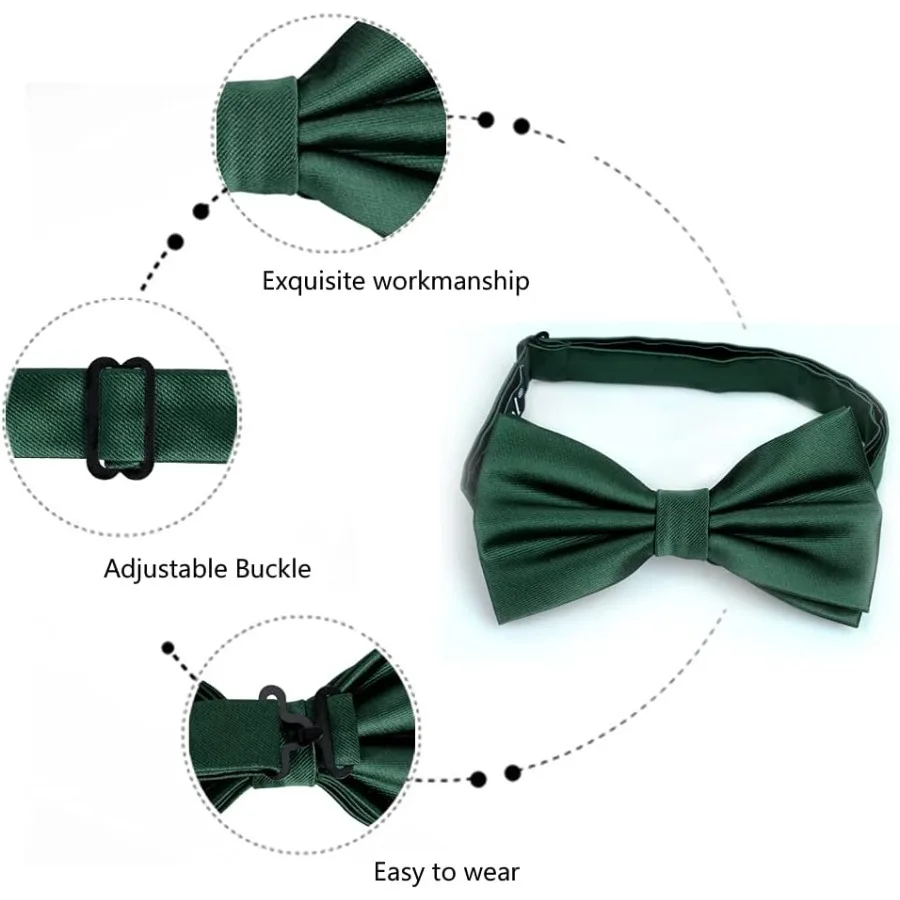 Elegante set da uomo formale che include fazzoletto da taschino con papillon e gemelli, perfetto per matrimoni, eventi Galas e BlackTie con