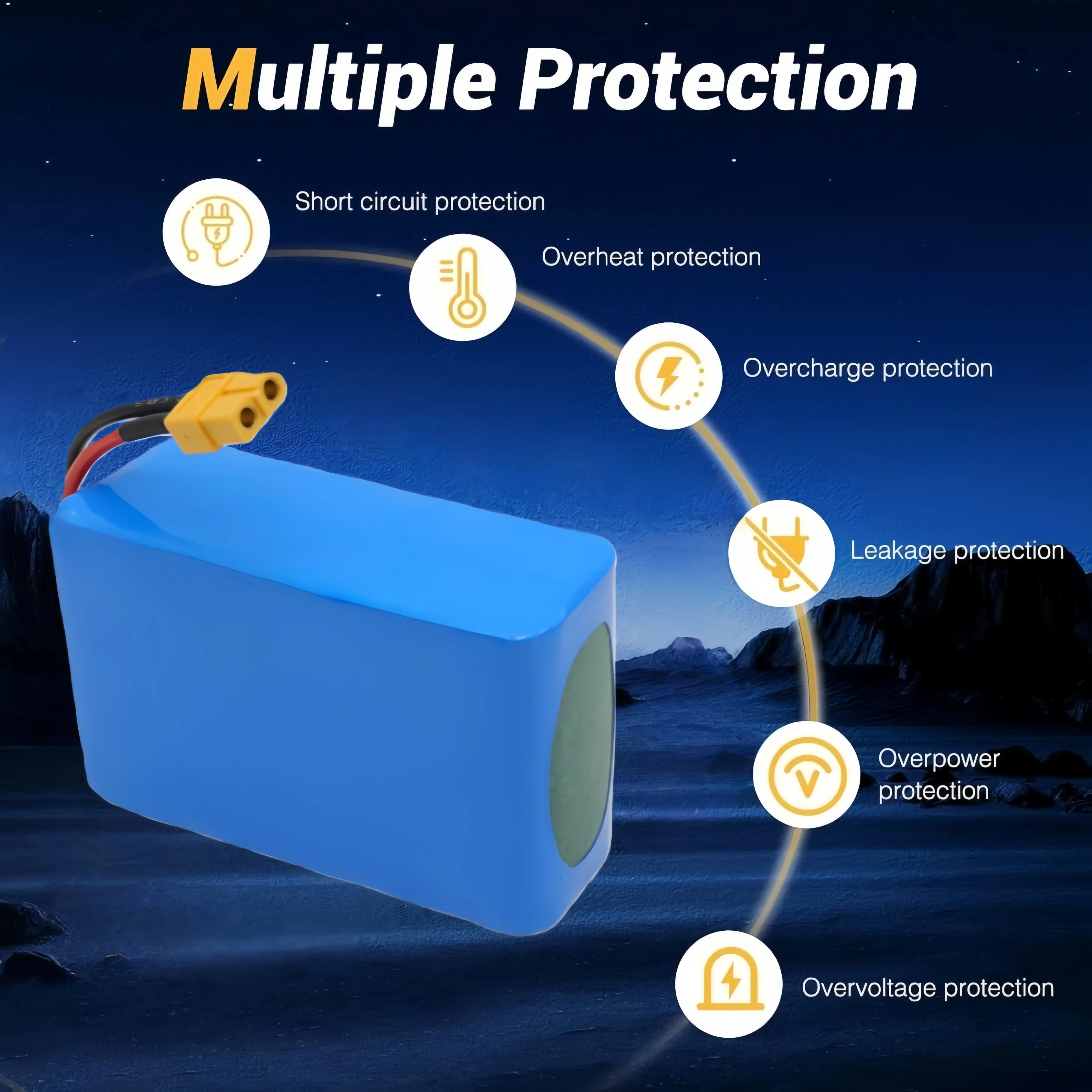 36V 10S1P/10S2P 3Ah/6Ah Lithium-ion Battery Pack for Hoverboard Self-balancing Scooter ElectricUnicycle with BMS Protection