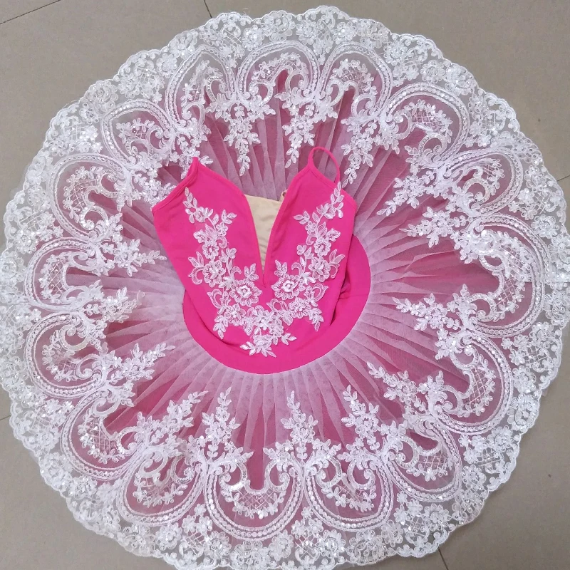 Rose Rot Professionelle Tutu Pfannkuchen Frauen Ballett Trikots Erwachsene Schwanensee Tanz Kostüme Für Mädchen Tutu Ballerina Kleid