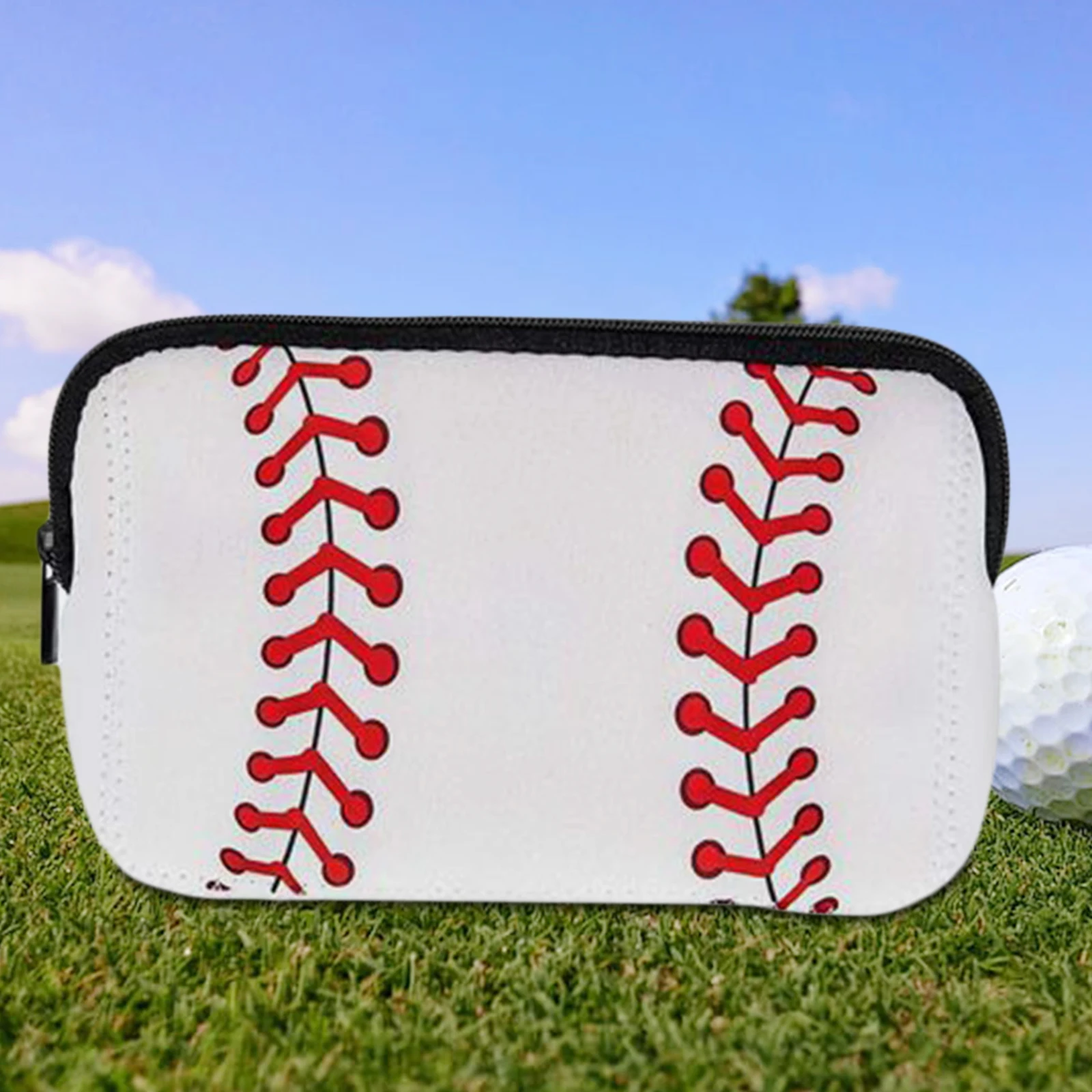 Portable Cosmetic Pouch Bag Multifunctional Storage Bag Cosmetic Softball Makeup Bag Sport Pouch for Brushes Girls Mens