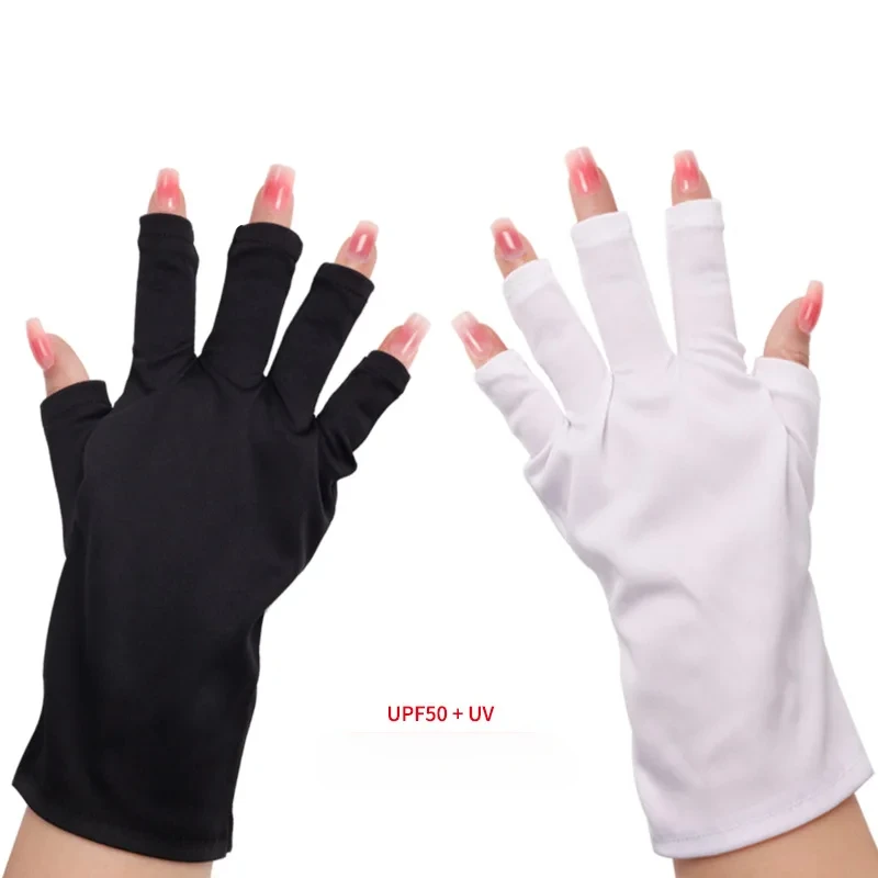 1 Pair Anti UV Gloves Manicure Tools Tanning Protection Half-exposed Fingers Gloves Phototherapy Nail Art Gloves