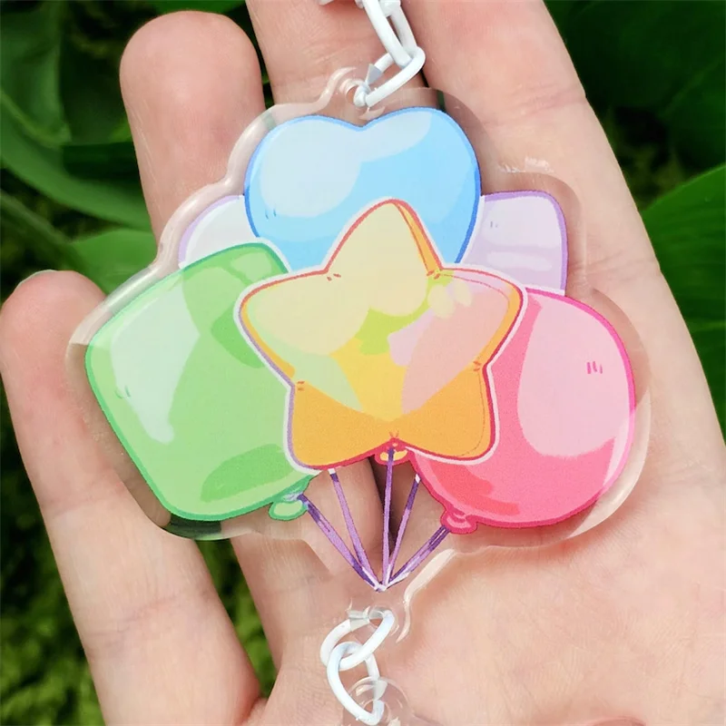 Rat Party Balloon Clown Acrylic Keychain Dangle Cute Animal Theme Party Favor Key Accessory