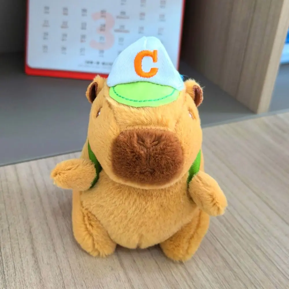 Multicolorido de pelúcia capivara chaveiro dos desenhos animados capivara brinquedo simulação capivara pingente acessórios bonito fofo animal boneca