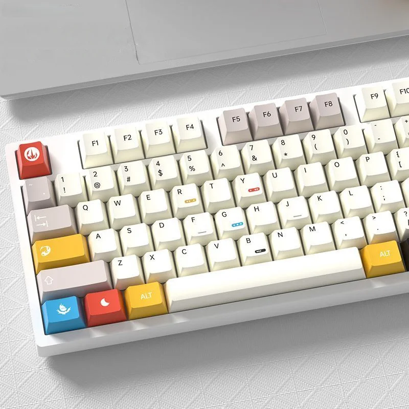 

130 клавиш Cherry Profile, 5-сторонние колпачки для клавиш с красителем, колпачки для клавиш Mix Light PBT для переключателей Gateron MX, механическая игровая клавиатура